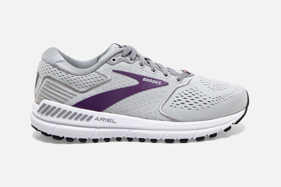 Tenis Corrida Brooks Ariel '20 Feminino Brasil - Cinzentas/Roxo 4507169-QB